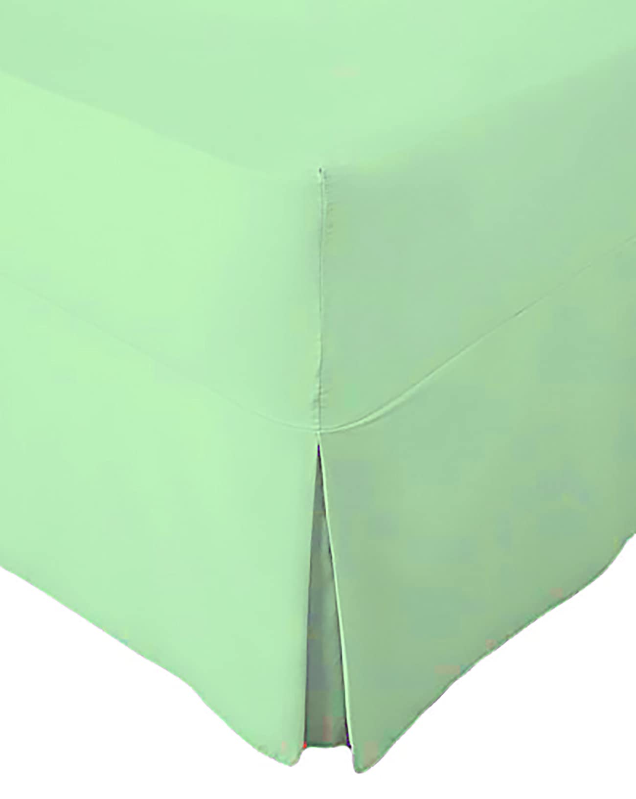 Amigozone Mint Extra Deep Non Iron Percale 180 Thread Count Fitted Valance Sheet Pleated (Super King, )