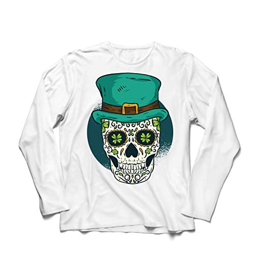 T-shirt manches longues homme crâne de St. Patricks pour soirée pub