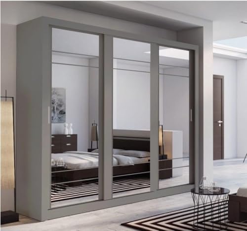 Image of engenering Wood Sliding Wardrobe with Mirror modeb Look Design Your Bedroom with This Beautiful Wardrobe