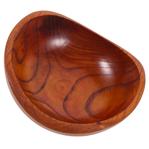 HEALLILY Wooden Ingot Shaped Bowl Creative Fruit Snack Bowl for Kitchen Counter for Salads Soups and Grains Fine Workmanship Home Decor