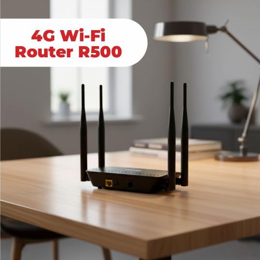 Image of Trueview R500 4G Wi-Fi Router with Wi-Fi 6 Support | SIM Based Internet Router with LAN Port | Plug & Play Wireless Router for Home, Office & CCTV | Made in Bharat