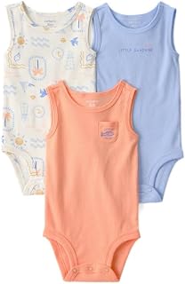 Carter's Baby Boy 3-Pack Sunshine Sleeveless Multipack Cotton Bodysuits Price In India