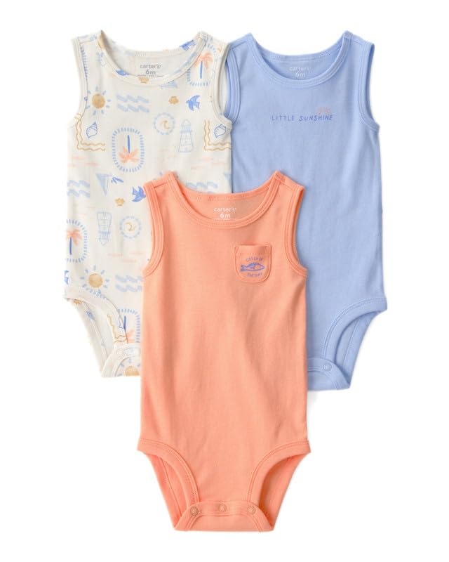 Carter's Baby Boy 3-Pack Sunshine Sleeveless Multipack Cotton Bodysuits - Review, Price and Buying Guide
