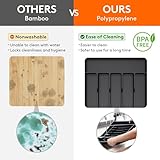 Lifewit Cutlery Drawer Organiser, Extendable Cutlery Tray, 8 Compartments, Kitchen Drawer Organiser Utensil Spoons Forks Knives, Medium, Black - Image 4