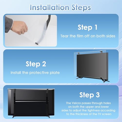 Ninonly 55 Inch TV Screen Protector,HD Clear TV Screen Protector Cover, Acrylic Protective TV Display Protectors Anti-Glare Film for LCD,LED, OLED QLED 4K HDTV