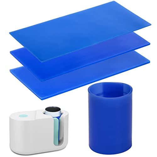 Coloch 3 Stück Silikon Sublimation Mug Tumbler Wrap, 9,9 x 4,7 Zoll Blau Tumblers Wrap Kompatibel mit Cricut Mug Press Bundle Zubehör, für Sublimation Wärmepresse Maschine, 3 Stärken Cover