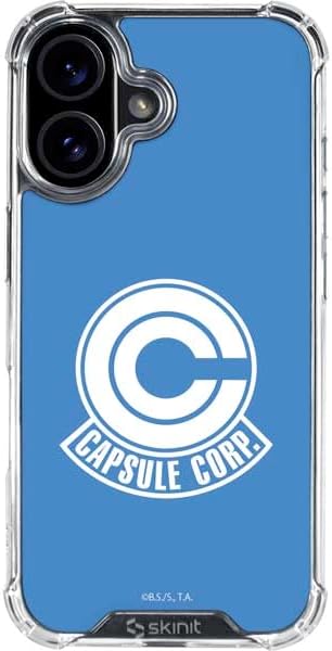 Skinit Clear Phone Case Compatible with iPhone 16 - Officially Licensed Dragon Ball Z Capsule Corp Design