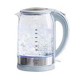 GreenLife 1.7 Liter Glass Electric Kettle, Easy One Touch Use, Quick Heating,...