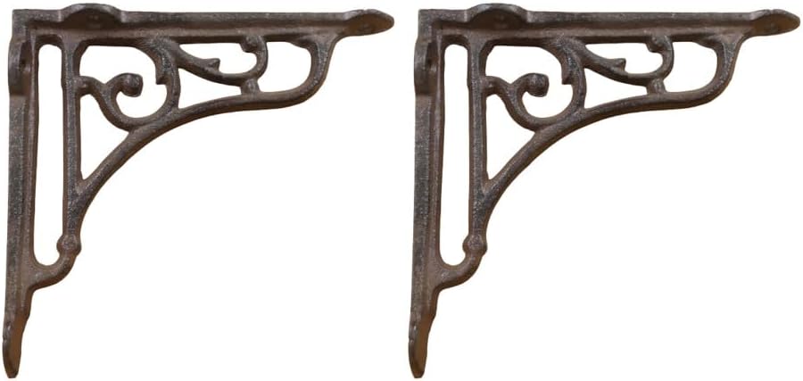 Antique Style Vine Shelf Brace Wall Brackets Cast Iron Metal Corbels 6 3/8" X 5 3/4"