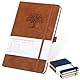 HOMEMARS Notizbuch, Notebook, Notizbuch a5, Journal buch, Reisetagebuch, Liniert a5, Notizblock, Notizbücher a5, 100gsm, 200Pages, 2 Stück, Reisetagebuch, Leder, Prägebaum Design,Braun Grün