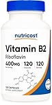 Nutricost Vitamin B2 (Riboflavin) 400mg, 120 Capsules - Gluten Free, Non-GMO, Energy Boost, Premium Quality