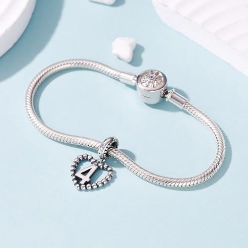 Image of 925 Sterling Silver Number Charm fits Pandora, Gift for Women