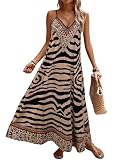 SweatyRocks Strandkleid Damen Luftig Lang Trägerkleid Leo Kleid...