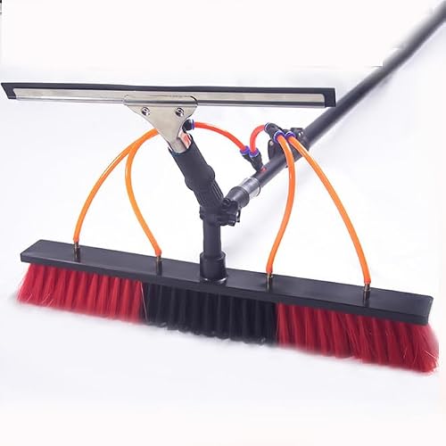 GTHTUHFD Telescopic Water Fed Pole Window Cleaning Kit - 55Cm Brush Head For Outdoor Glass & Solar Panel Cleaning 9.2M Reach Efficient & Easy To Use,35cm Brush Head-5.4m