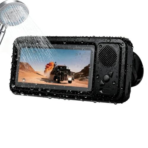 Supporto impermeabile per telefono da doccia, rotazione a 360 gradi, supporto sicuro con altoparlante, impermeabile, visibile, per doccia, per bagno, specchio, parete, auto, cruscotto, ventilazione