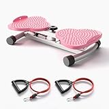 Waist Twist Übungsbrett Twister Taillen-Übungsgerät mit Widerstandsbändern (Rosa)