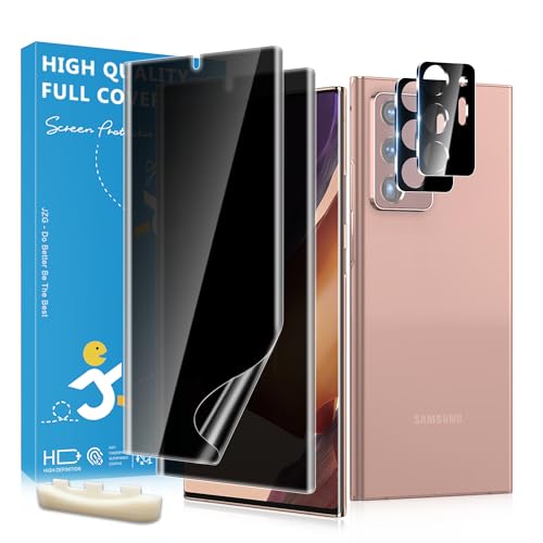 JavoYion 2 Pack for Samsung Galaxy Note 20 Ultra Privacy Screen Protector [Not Glass], 2 Pack Lens Protectors, Fingerprint Compatible, Anti Spy, Privacy Screen Protector for Note 20 Ultra 5G