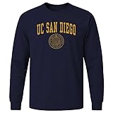 Barnesmith UCSD UC San Diego King Tritons Long Sleeve Adult Unisex T-Shirt, Heritage, Navy, Small
