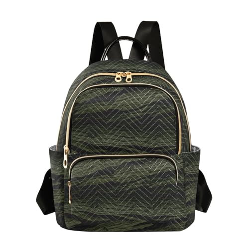 Mochila para portátil de 12.5 pulgadas compacta con estampado abstracto verde
