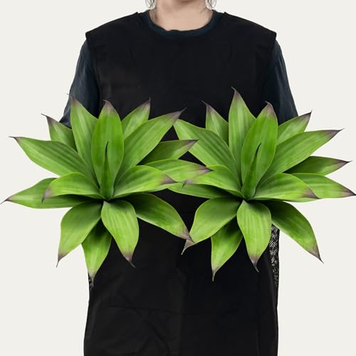 Ttranewsoo Fake Plants Artificial Agave Plants,Large UV Resistant Fake Agave Planters for Indoor and...