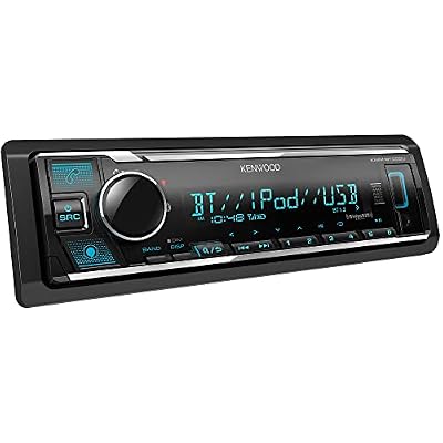 KENWOOD KMM-BT332U Bluetooth Single DIN Car Stereo with USB Port, AM/FM Radio, MP3 Player, Multi Color LCD, Detachable Face, Built in Amazon Alexa, Compatible with SiriusXM Tuner