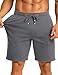 CRYSULLY Mens Sport Gym Shorts Fitness Sweat Shorts Casual Running Zipper Pockets Sweatpants Dark Grey 32