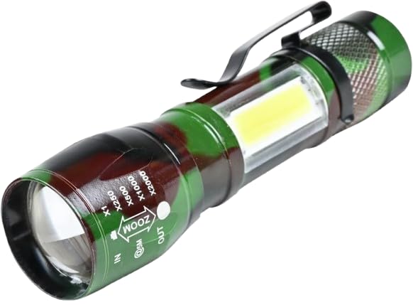Zoom Torch Portable USB Rechargeable Flashlight with 3 Modes Torch (Multicolor, 11 Cm, Rechargeable) 912 MILITRY CLIP B1-image-12