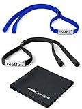 rootful.® Cinturino per occhiali sportivi | Cordino per occhiali ad alte prestazioni per occhiali sportivi e da sole | Massima protezione durante le attività | Panno per la pulizia incluso | 2 pezzi