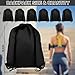 COIDEA 6Pcs Drawstring Backpacks, Medium, Black, Sports, Gym, Travel, Swimming, Beach