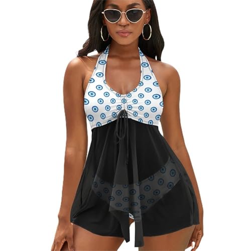 Tankini de vaca de 2 piezas con cuello halter para mujer 1