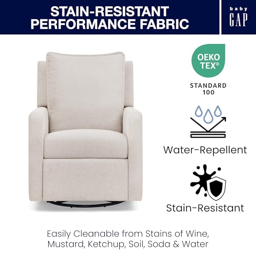Image of babyGap Harlowe Power Recliner with USB-A and Type-C Ports by Delta Children - Greenguard Gold Certified - Stain-Resistant Performance Fabric is Oeko-TEX Standard 100 Certified, Sand