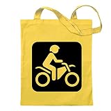 Kiwistar Pictogrammes Biker Scooter Moto Sac de Jute imprimé Design Print