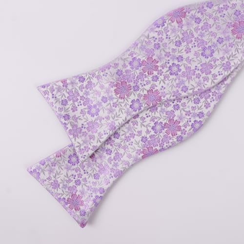 Image of Alizeal Mens 2pcs Floral Self-tied Bow Tie Pocket Square Set
