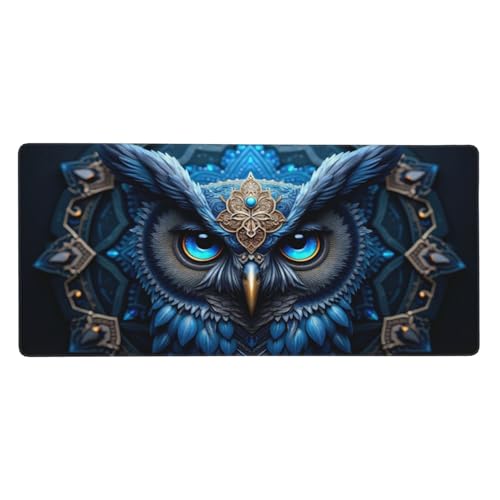 Sous-main de bureau mandala bleu idéal pour le jeu de travail sur ordinateur