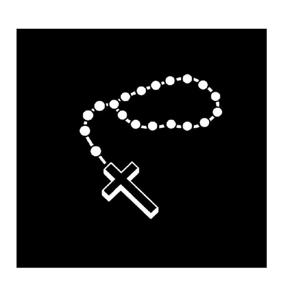 Bertdcx White Auto Accessory Chain Cross Car Stickers And Decals For Car Laptop Mug Stickers Pvc Waterproof Decorative Accessories(White)