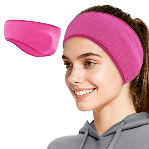 Image of Fleece Ear Warmers /Muffs Headband for Men & Women & Kids Perfect for Cycling Skiing Workout Yoga Running & Riding Motorcycle in Winter - Stay Warm & Performance Stretch