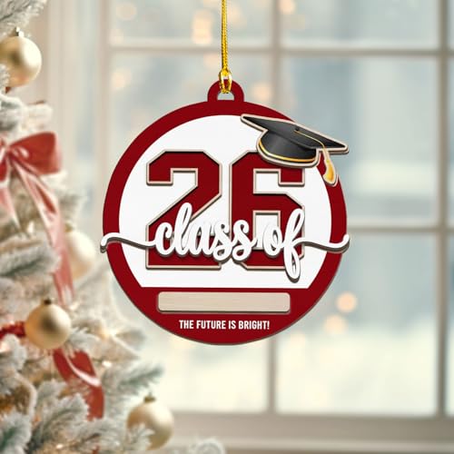Graduation Ornaments Class of 2025 2026, Graduation Ornament 2025, Grad Gown High School Senior Year Christmas Ornament, College Grad Congratulations Graduated Gifts, Decoration for Xmas (Style 1)
