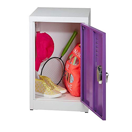 Adiroffice Kids Steel Metal Storage Locker - For Home & School - With Key & Hanging Rods (24 In 1 Door, Purple) #TOP3