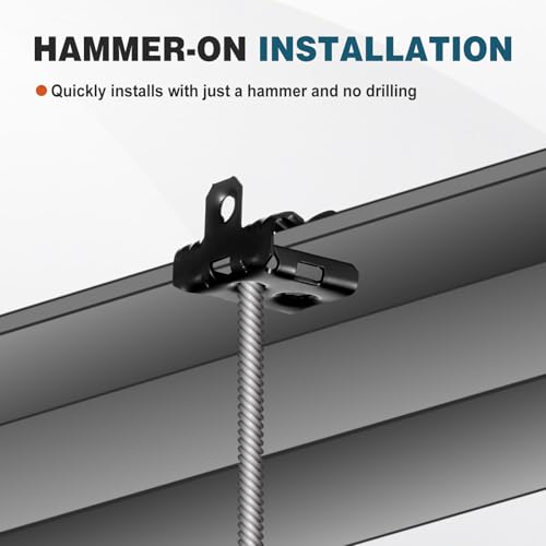 Image of Hicarer 100 Pcs Hammer on Flange Clip Bottom Mount 1 /8-1 /4 Inch Clamp Bulk with Hole Cable Clip for Flanges Spring Steel