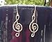 Treble Clef Sterling Silver Wire Earrings, Music Note Musicians Gift Handmade on Oregon USA