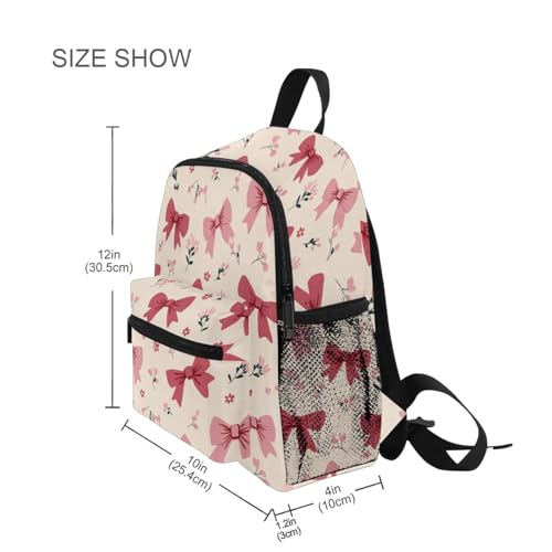 Wusikd Cute Pink Bows Floral Backpack for Kids Girls Boys Bookbag Daypack for School Student S4