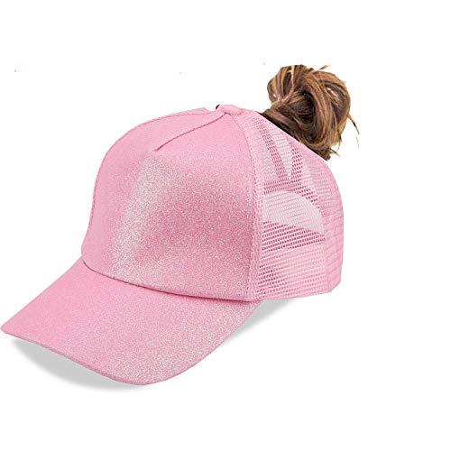 NeuFashion Ponycap Messy High Bun Ponytail Adjustable Mesh Trucker Baseball Cap Hat