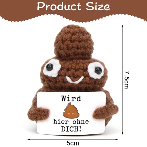 HUKUMA Positive Geschenke Pocket Hug Kacka Puppe Glücksbringer, Mutmacher Geschenk Geburtstagsgeschenk Abschiedsgeschenk Gute Besserung Geschenke Ermutigung für Freundin Familie Kollegen Freunde