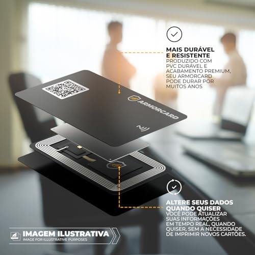 Gshield Cartão de Visita Digital ArmorCard compatível com NFC e QR Code, Compartilhe seus Dados de C
