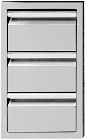 Twin Eagles TESD133-B Three Drawer Storage with Super Slides Full Extension Slides Deep Drawers and One Piece Frame for Precision Alignment in Stainless