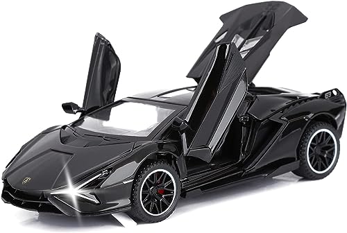 Image of 1:32 Lamborghini Sian Die-cast Metal Toy Car Pull Back Super car with Openable Doors with Sound and Light for Gifts Toys for Kids