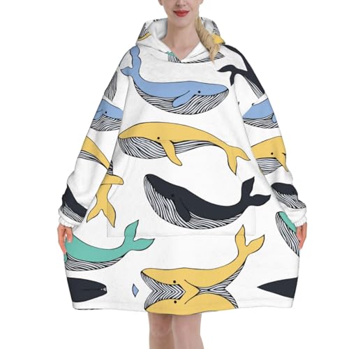 Couverture à capuche oversize baleine pour vos soirées d'hiver cocooning