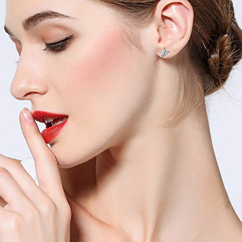 POPLYKE Sterling Silver Star Stud Earring with Birthstone For Women Star Simple Jewelry Gifts for Women2