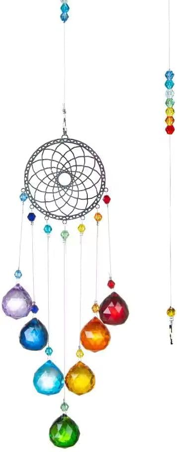 Crystal Chakra Ball Suncatcher – Hanging Prism Window Ornament, Rainbow Maker for Home, Room, and Outdoor Decor