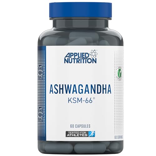 Applied Nutrition Ashwagandha KSM-66 - Premium Ashwagandha Herbal Supplement for Energy, Anxiety, Stress, Made in The UK (60 Capsules)